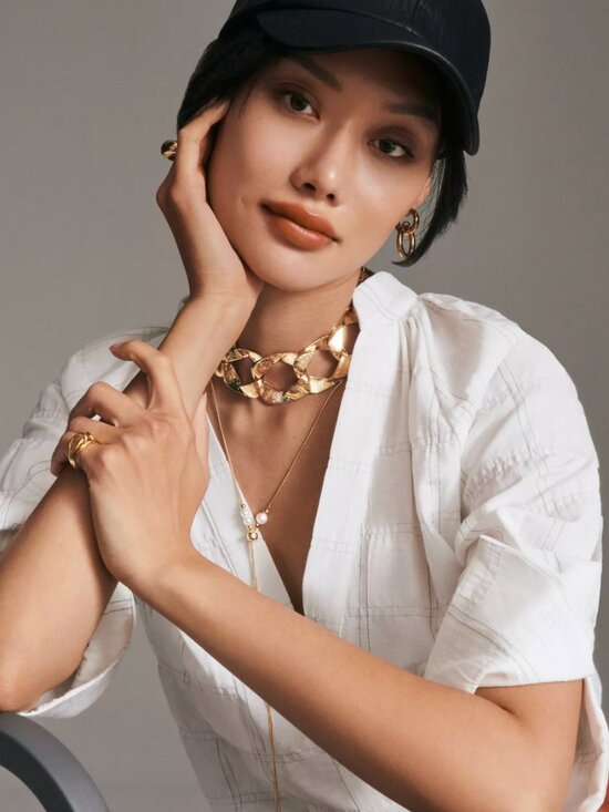 Anthropologie Jewelry - Anthropologie Square Linked Necklace